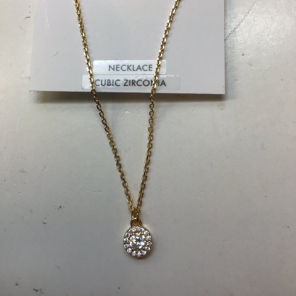 Kate Spade New Round Clear Cubic Zirconia Necklace